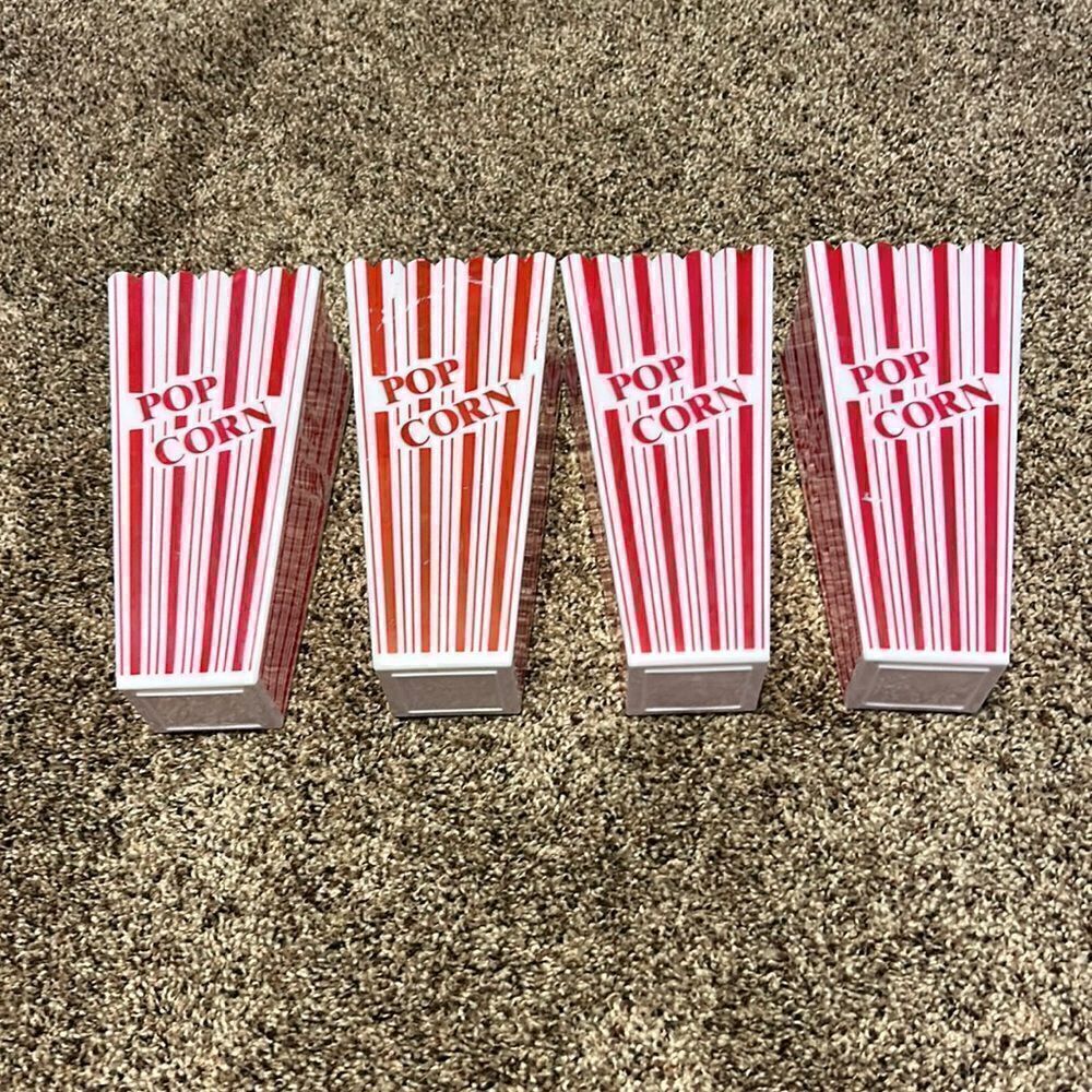 4 Hard Plastic Popcorn Containers - Picture 1 of 3